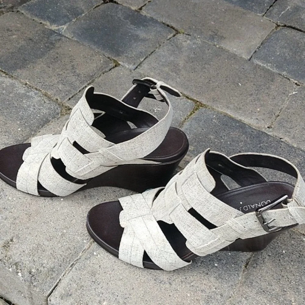 Donald J Pliner Metallic Suede Wedge Sandal